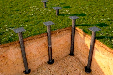 Свайно-винтовой фундамент